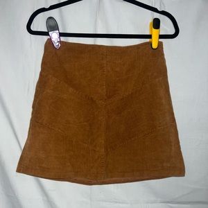 Corduroy Zip Skirt